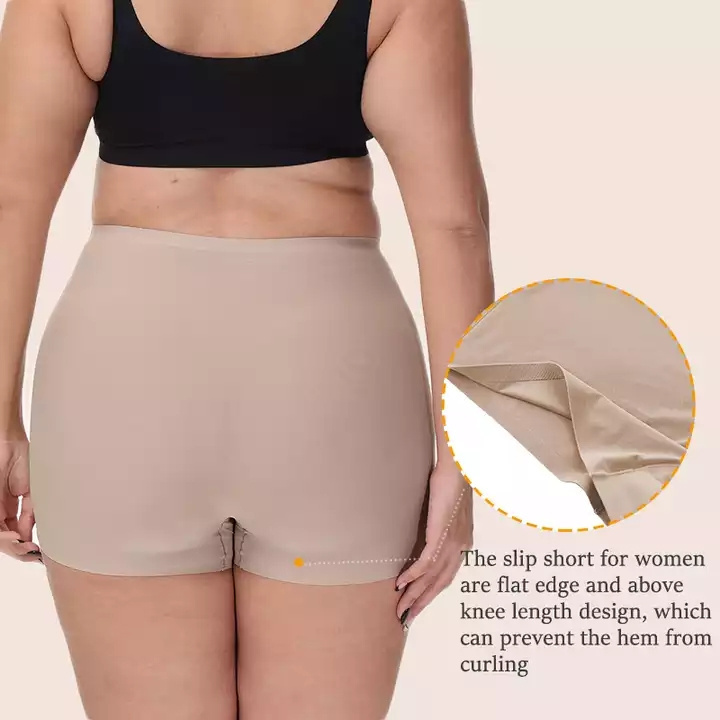 Seamless Underwear Shorts For Women Under Dress Plus Size XXXXL Ice Silk Boxers Shorts Women's Slip Shorts Legging