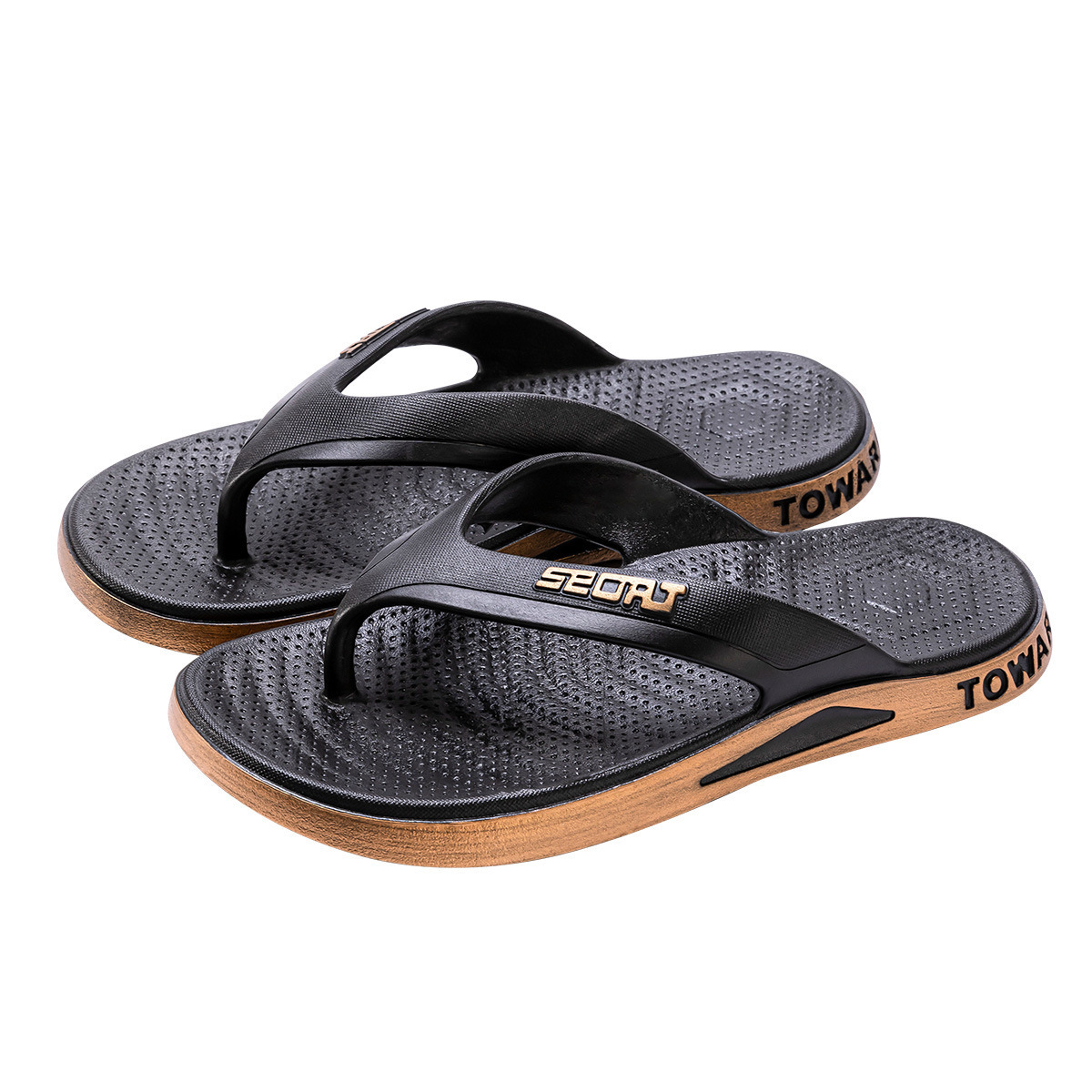 2024 New thick bottom non-skid soft soles couples beach flip-flops juta men open shoes flat