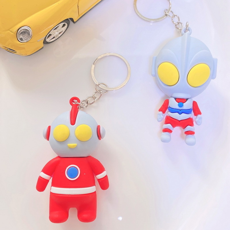 Wholesale Cartoon anime key chains Ultraman Tiga cute keychain with Keyring 3D cartoon keychain Children Gift