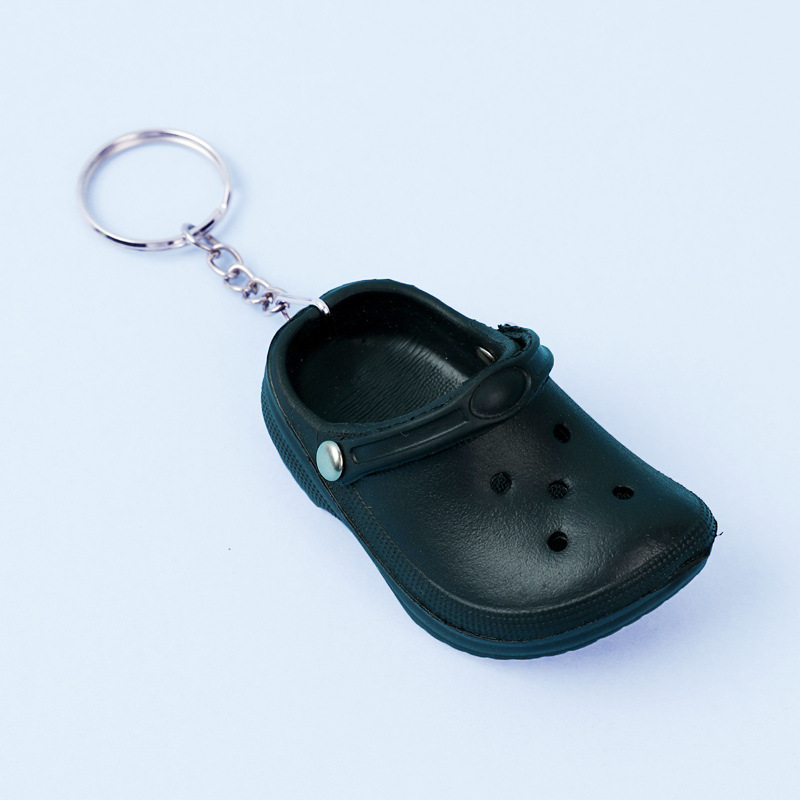 Cute 3D Mini EVA Plastic Foam Beach Hole Sandal Slipper Keychain Decoration Beach Shoe charms keychain