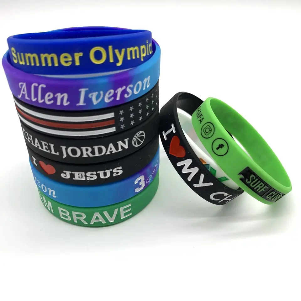 Personalized silicone bracelets promotional gifts customized various silicone band