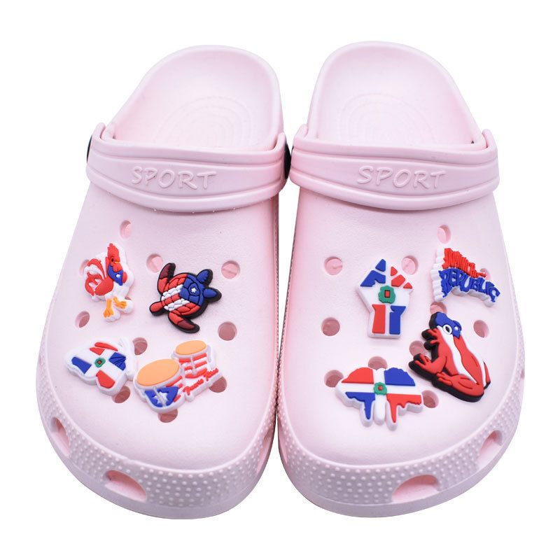 Puerto Rico Shoes Charms for Clog Sandals Decoration, Puerto Rican Boricua Shoe Charms for Adults Bracelet Party Favors