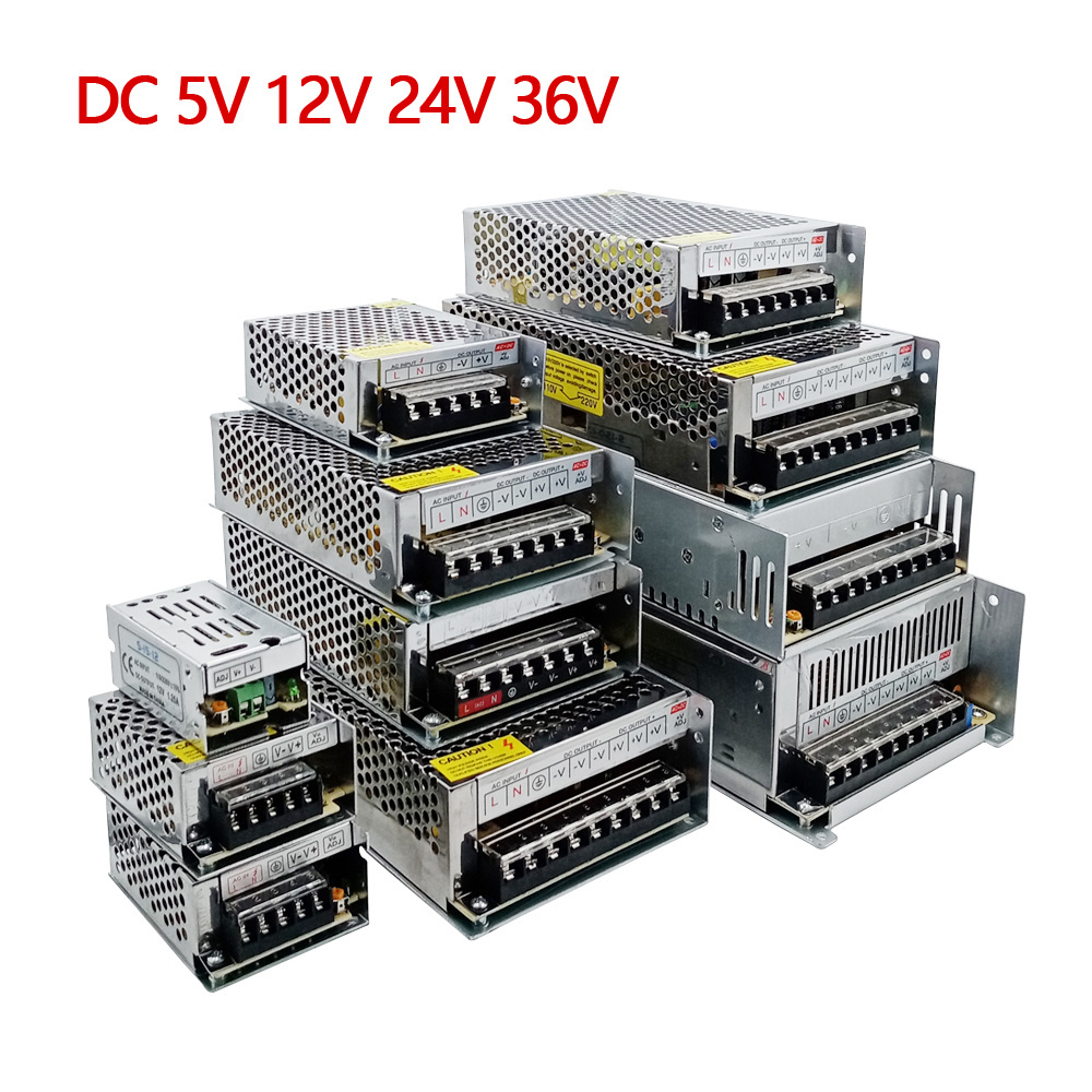 220V 110V Ac to DC 12V Regulated 2A 5A 8A 10A 15A 20A 30A 40A 50A 12V Switching CCTV Adapter Power Supply