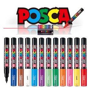 water-based white  colored permanent art poscas uni paint marker