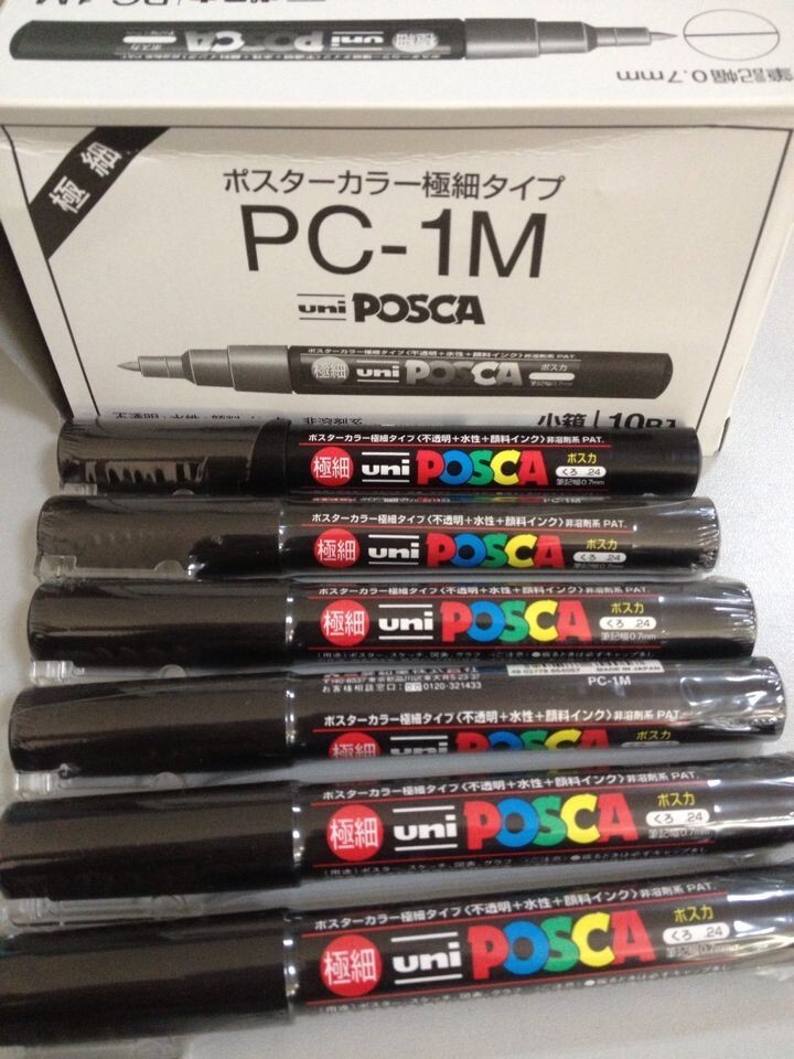 water-based white  colored permanent art poscas uni paint marker