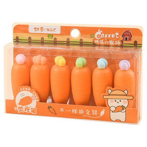 Mini Macaron Highlighter Set Wholesale Carrot Strawberry Corn cactus Pineapple styling marker pen