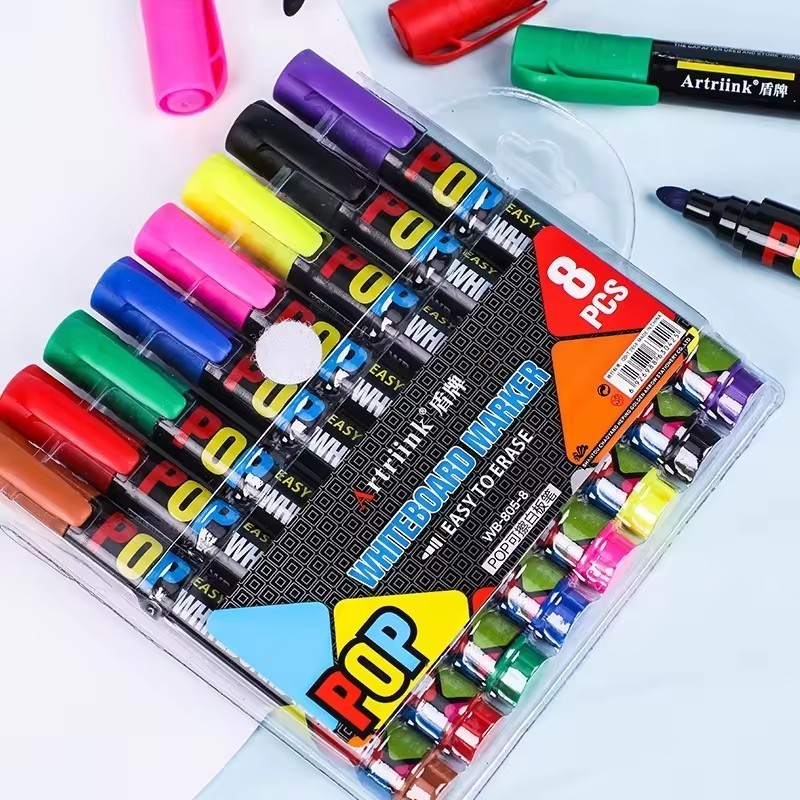 High quality school office colorful wipe clean markers pen sets refillable erasable whiteboard marker