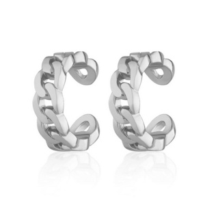 2022 trend fashion earrings wholesale stainless steel jewelry ear cuff no piercing cuban cuff earrings