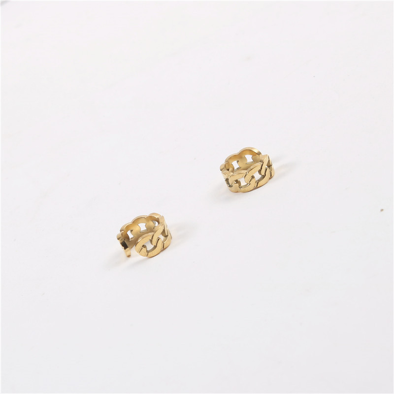 2022 trend fashion earrings wholesale stainless steel jewelry ear cuff no piercing cuban cuff earrings