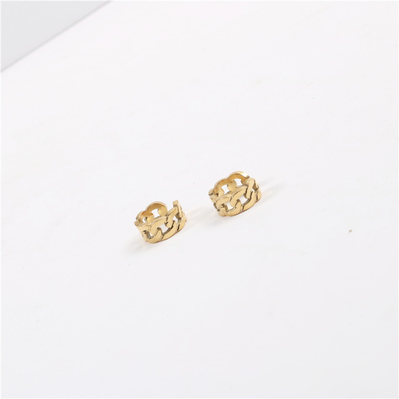 2022 trend fashion earrings wholesale stainless steel jewelry ear cuff no piercing cuban cuff earrings