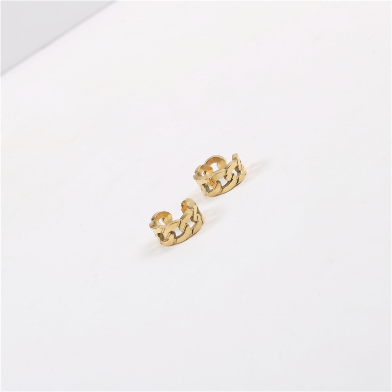 2022 trend fashion earrings wholesale stainless steel jewelry ear cuff no piercing cuban cuff earrings