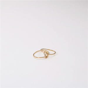 Double Knot Ring Knot Promise Ring Gold/Silver Two Toned Finger Ring Gifts For Her Love Knot Jewelry