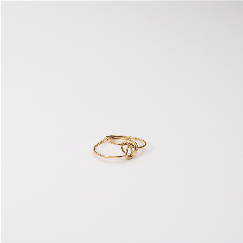 Double Knot Ring Knot Promise Ring Gold/Silver Two Toned Finger Ring Gifts For Her Love Knot Jewelry