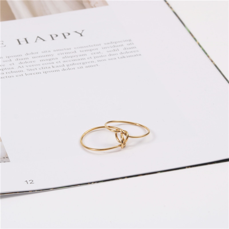 Double Knot Ring Knot Promise Ring Gold/Silver Two Toned Finger Ring Gifts For Her Love Knot Jewelry