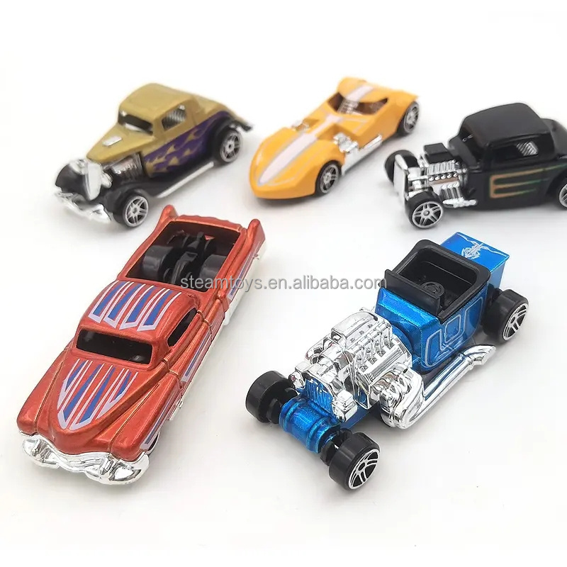 8 Pack 1/64 Scale Hot Classic Car Toys Vintage Car Model Metal Car Hobby Model Hot Free Wheel Diecast Vehicle Collection Toys