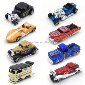 8 Pack 1/64 Scale Hot Classic Car Toys Vintage Car Model Metal Car Hobby Model Hot Free Wheel Diecast Vehicle Collection Toys