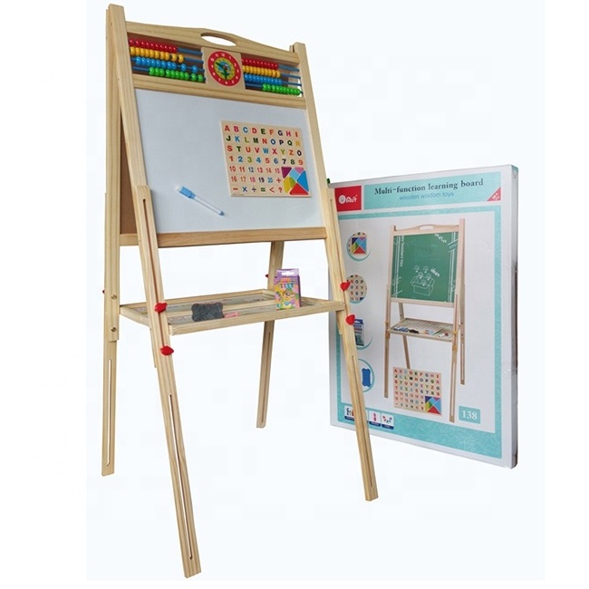 Multi Purpose Big Size Kids Shelf Educational Learning Wooden Magnetic Writing Board Accept OEM