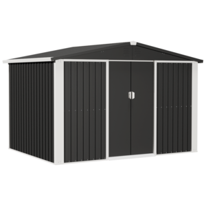 Outdoor Shed House with Double-Sliding-Door Metal Storage Garden Shed