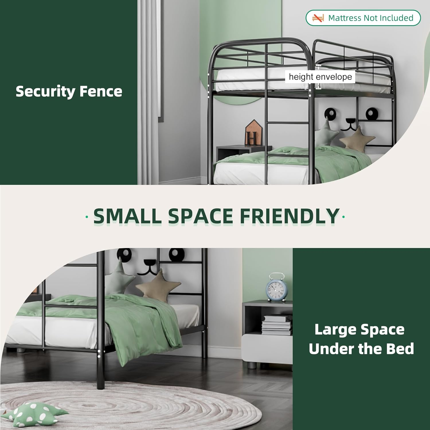 Wholesale Knock Down Modern Heavy Duty Double Metal metal bed frame bedroom furniture for kids room bunk bed