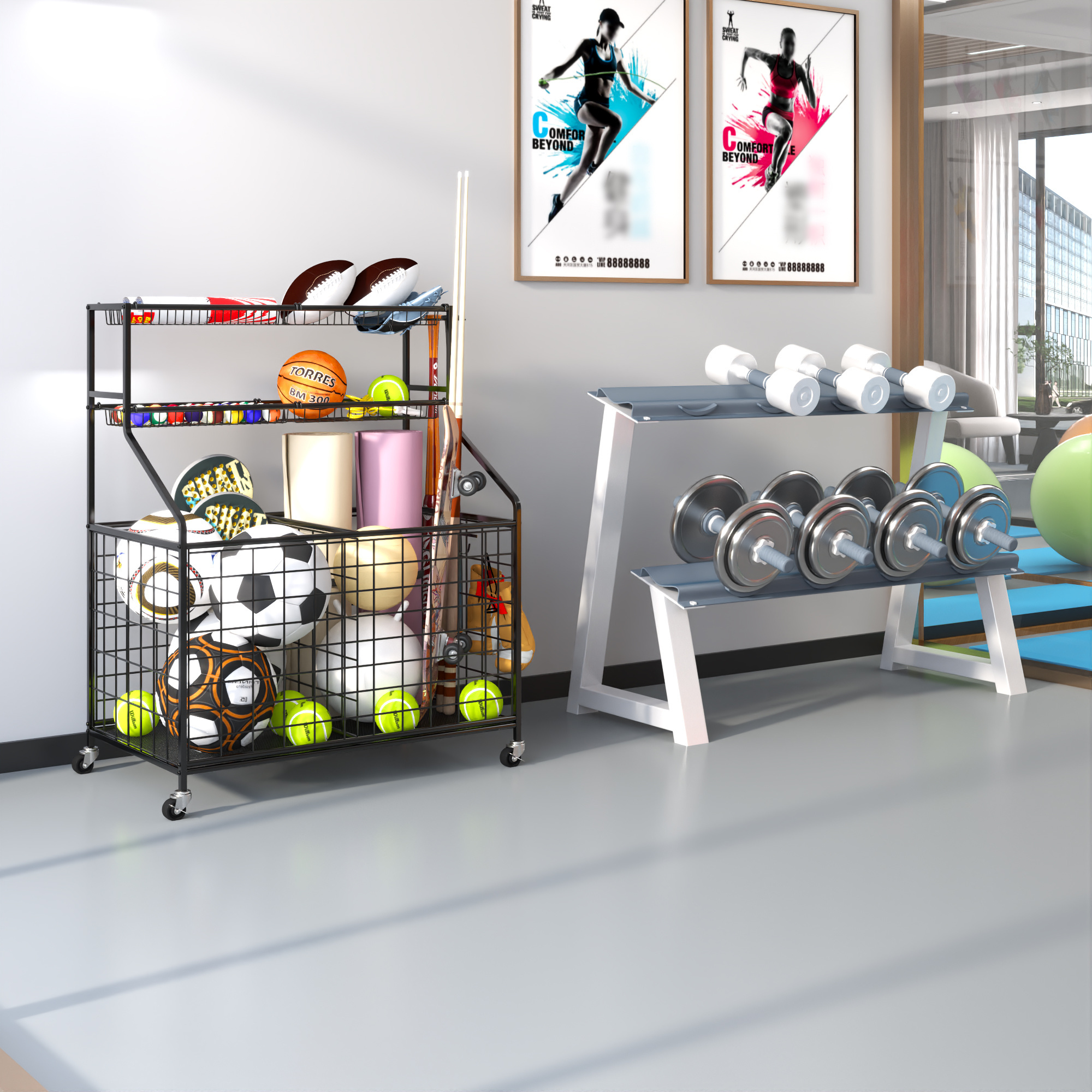 garage organizer sports equipment organizer garage storage home fitness equipment accessories