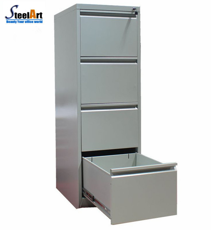 Office furniture vertical steel filing cabinet lockable grey 4 drawer file cabinet