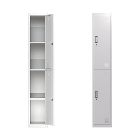 Two door steel cabinet staff locker metal wardrobe, student locker