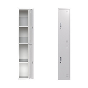 Two door steel cabinet staff locker metal wardrobe, student locker