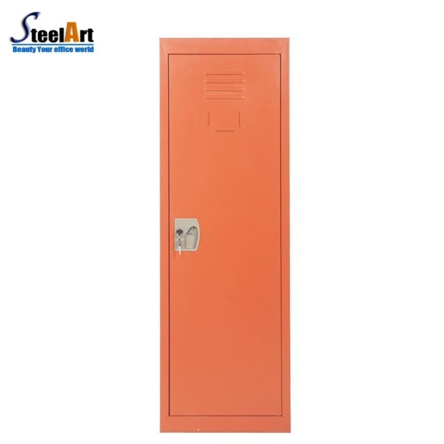 Cheap student use clothes hanging on single door school storage metal locker