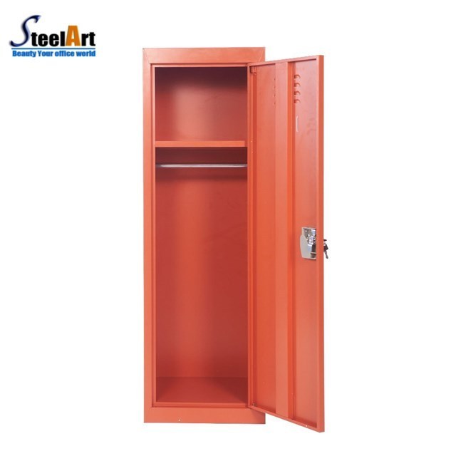 Cheap student use clothes hanging on single door school storage metal locker