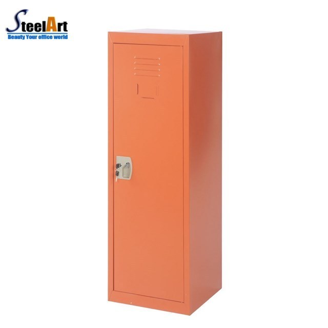 Cheap student use clothes hanging on single door school storage metal locker