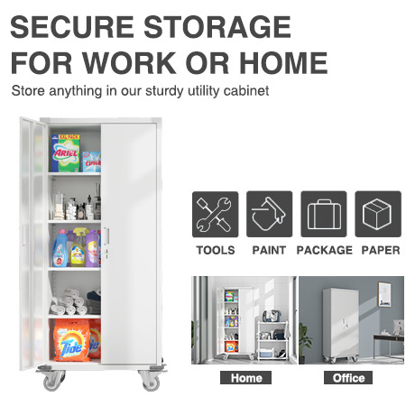 Garage Cabinet Large  Metal Storage Cabinet Garage Locker with Adjustable Shelves  Locking Doors for Office, Pantry, Home