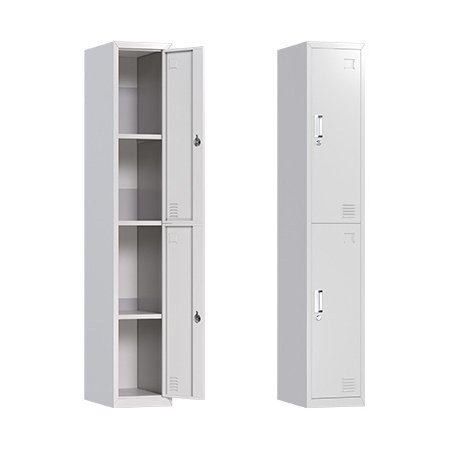 Two door steel cabinet staff locker metal wardrobe, student locker