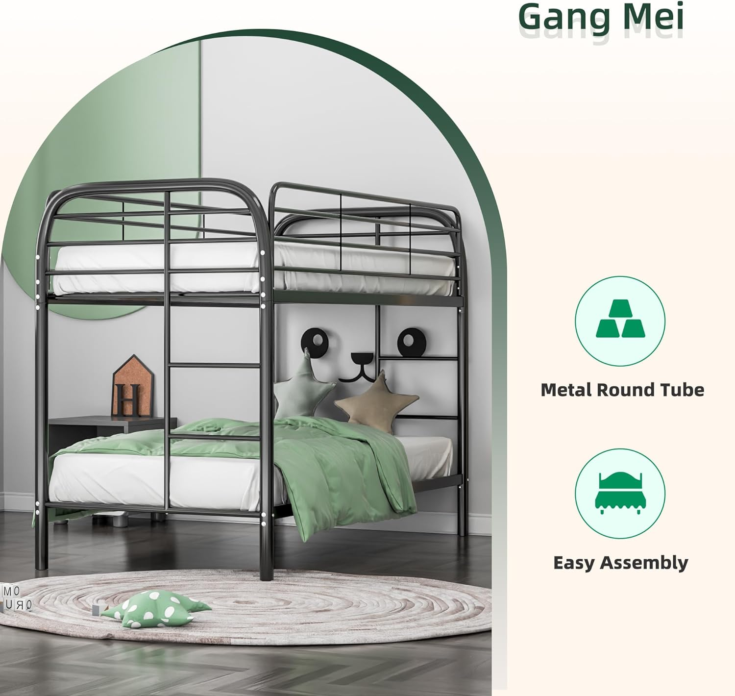 Wholesale Knock Down Modern Heavy Duty Double Metal metal bed frame bedroom furniture for kids room bunk bed