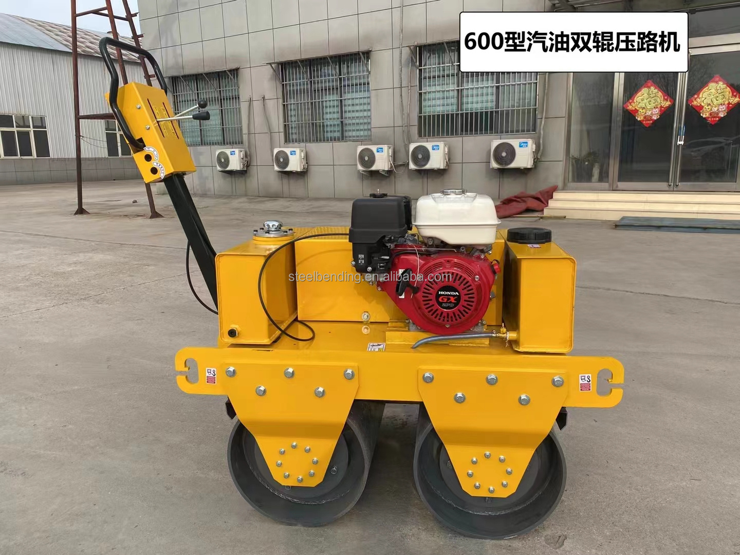 VR600 p double wheel vibratory roller walking diesel electric starting vibratory road compactor Walk Behind Road Roller Compact