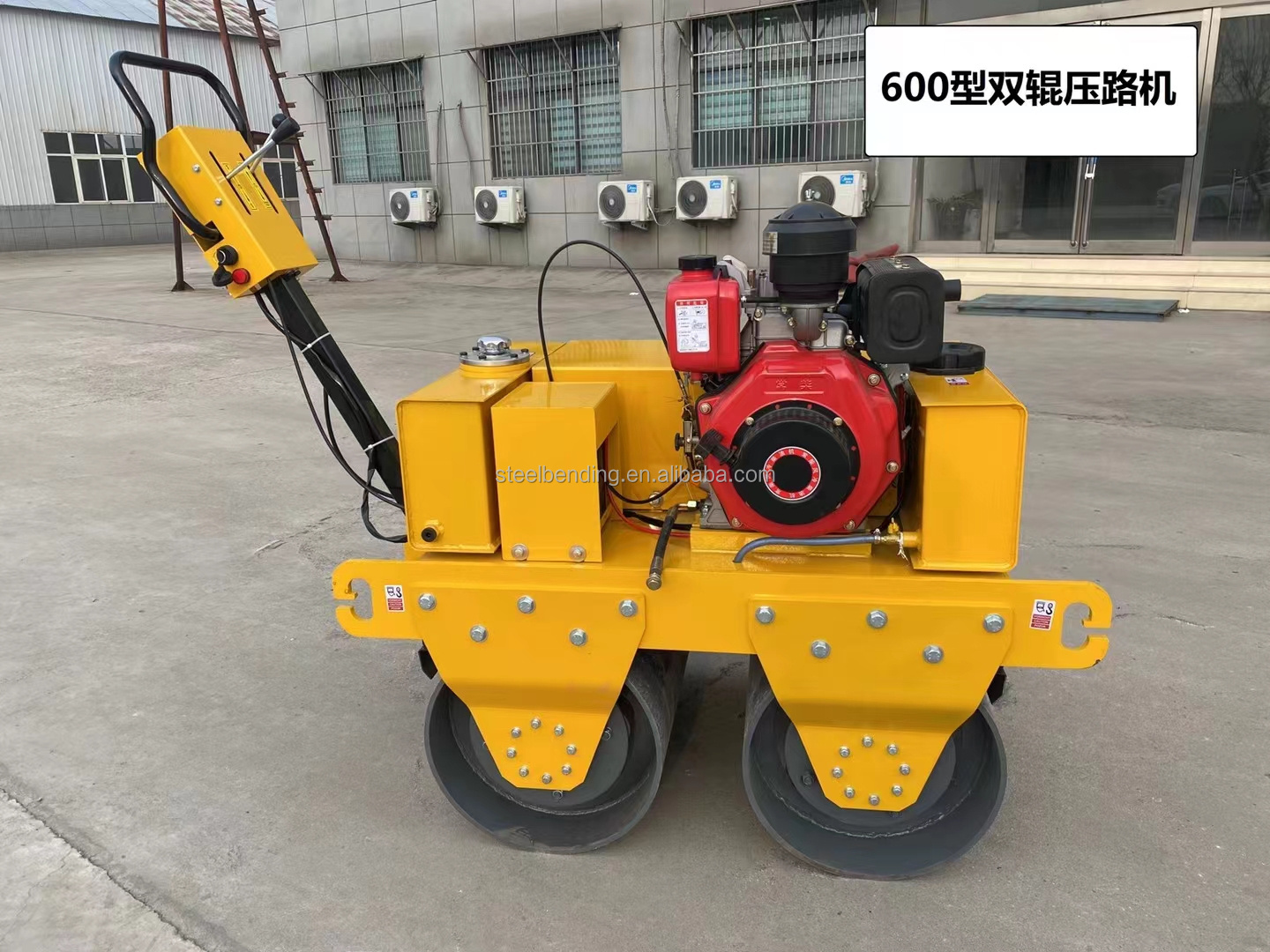 VR600 p double wheel vibratory roller walking diesel electric starting vibratory road compactor Walk Behind Road Roller Compact