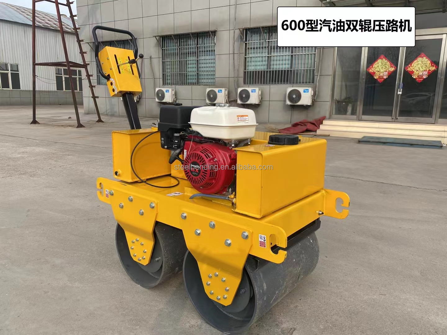 VR600 p double wheel vibratory roller walking diesel electric starting vibratory road compactor Walk Behind Road Roller Compact