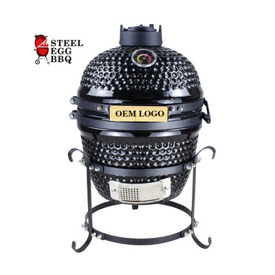 STEEL EGG BBQ 13 inch mini matte black kamado  ceramic kamado grill garden supplies pizza oven