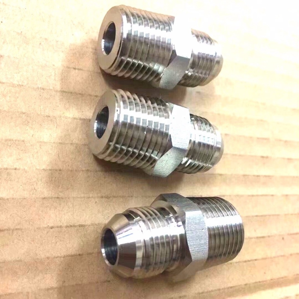 Stainless Steel hydraulic fittings 37 JIC adapters with MNPT