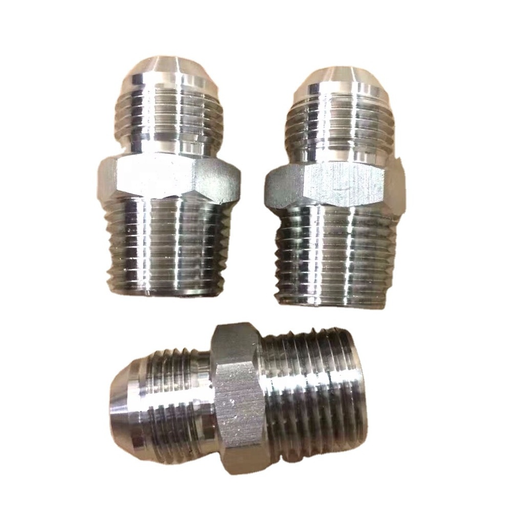 Stainless Steel hydraulic fittings 37 JIC adapters with MNPT