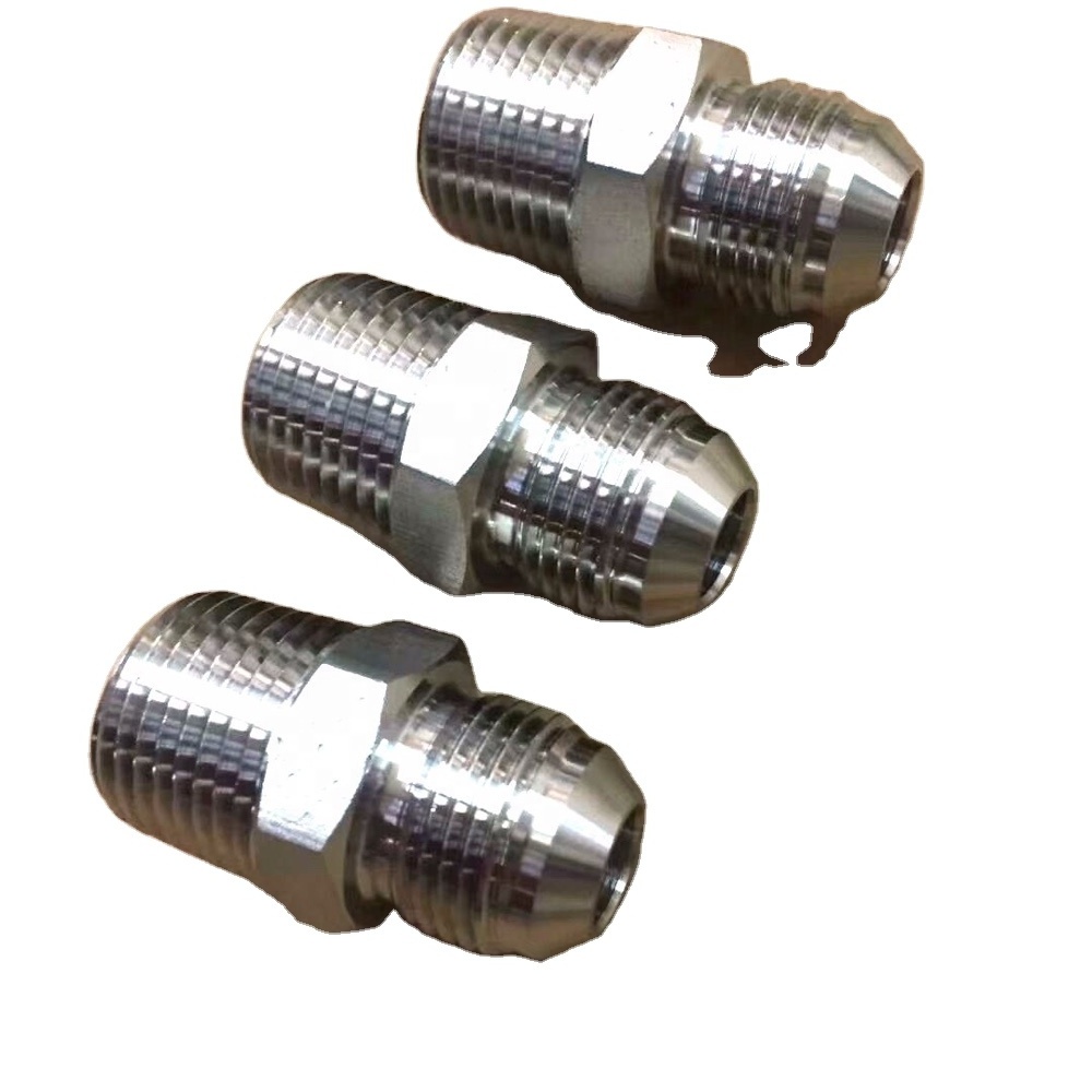 Stainless Steel hydraulic fittings 37 JIC adapters with MNPT