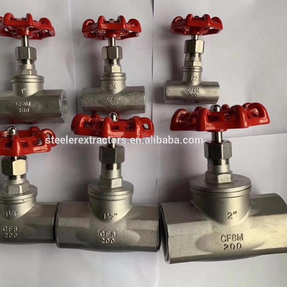 JIS 316/304 Stainless Steel Female Full bore bsp Thread CF8M npt 800 200wog screwed thread gate Valve with Wheel Handle