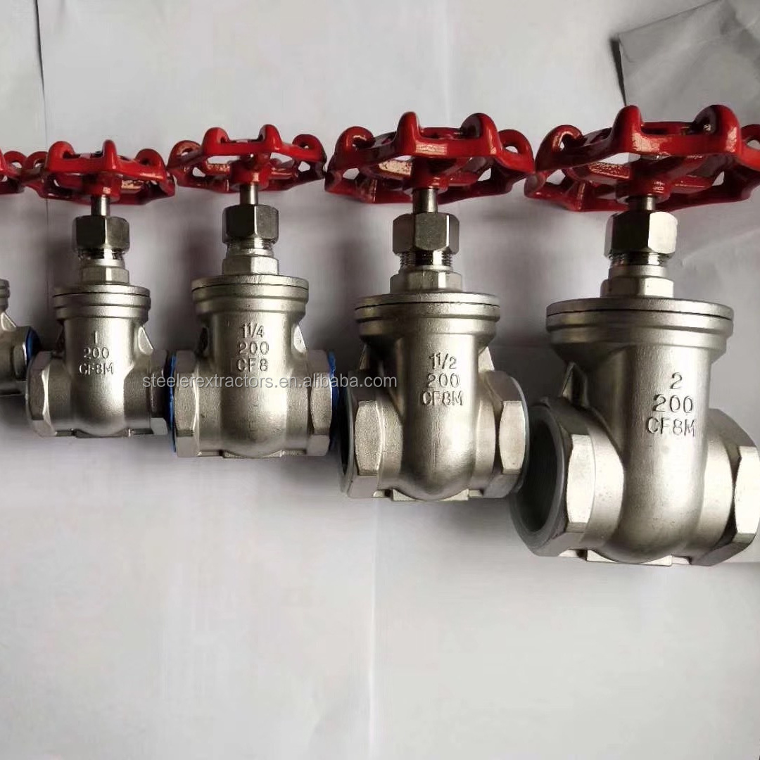 JIS 316/304 Stainless Steel Female Full bore bsp Thread CF8M npt 800 200wog screwed thread gate Valve with Wheel Handle