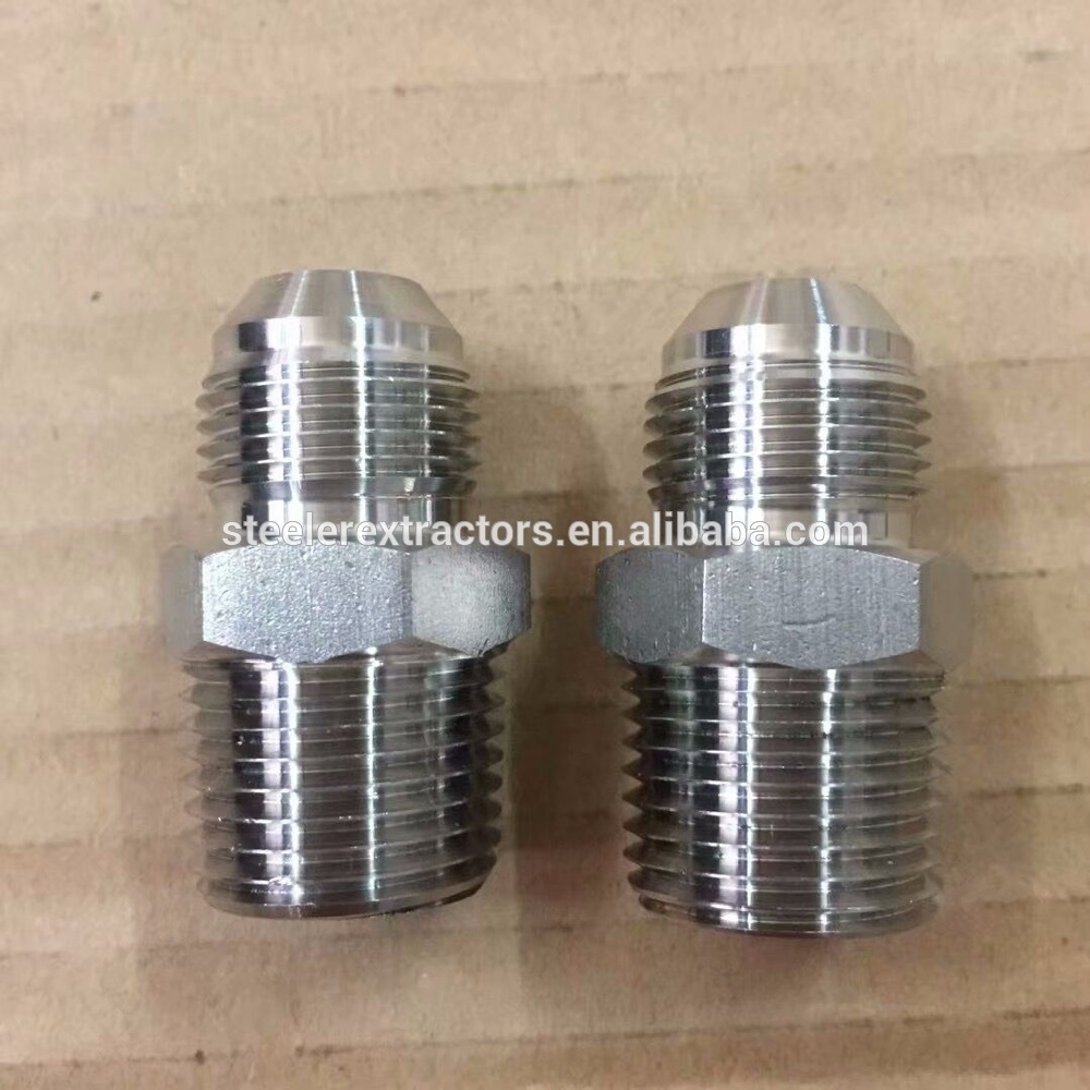 Stainless Steel hydraulic fittings 37 JIC adapters with MNPT