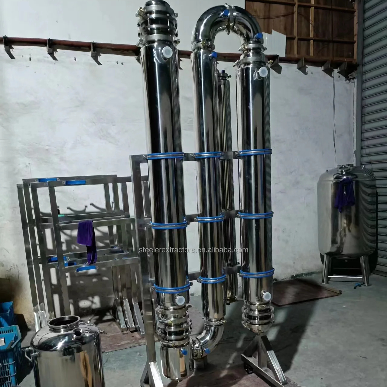 200L/hr SS304 Falling Film Evaporator with glass bottle