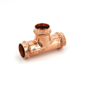 sanitary press fitting copper three way pipe fitting