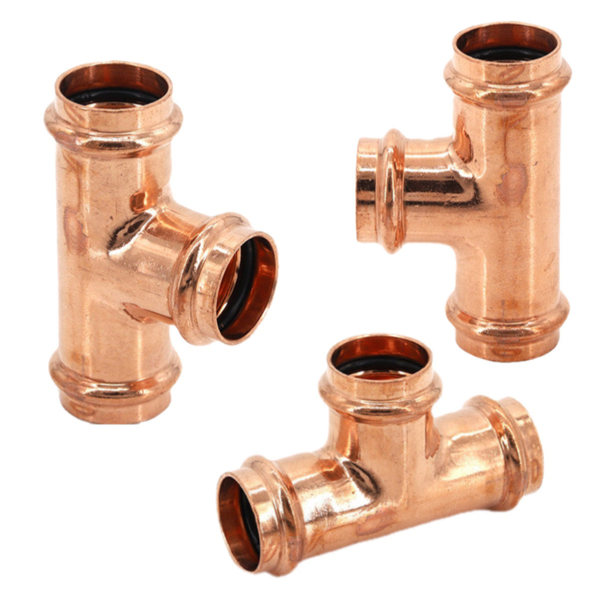 sanitary press fitting copper three way pipe fitting