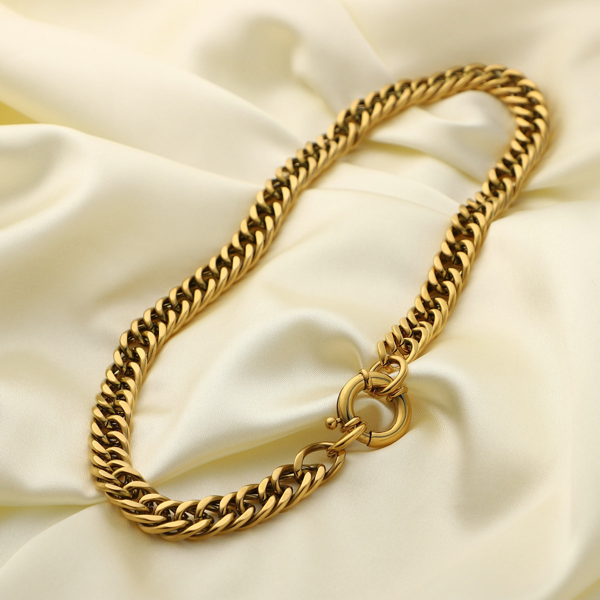 INS hot 10mm Gold Plated stainless steel Double Cuban Link Curb thick Chain Necklace