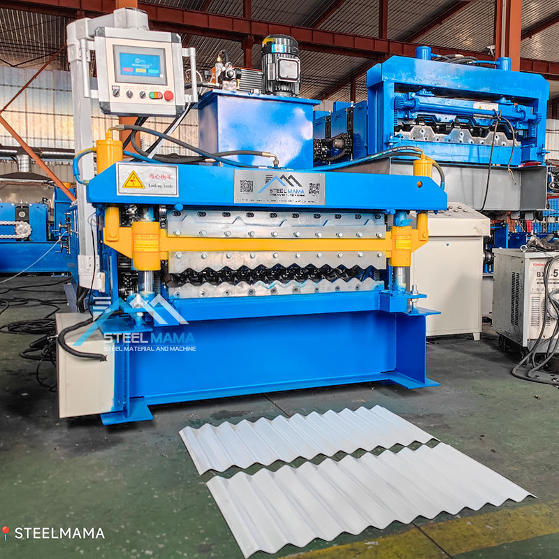 High Quality 5V / Trapezoidal IBR / Corrugated Metal Sheet Double Deck Roll Forming Machine Double Layer Roof Making Machine