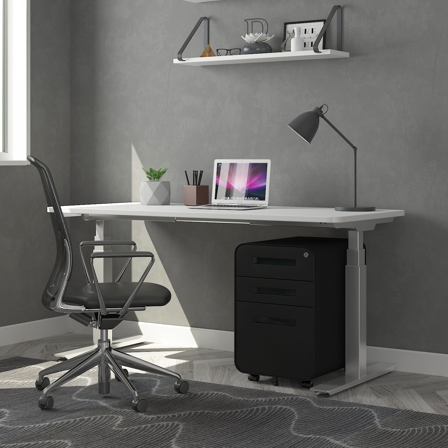 Under Desk Modern Office With Lock Black Filing Cabinet