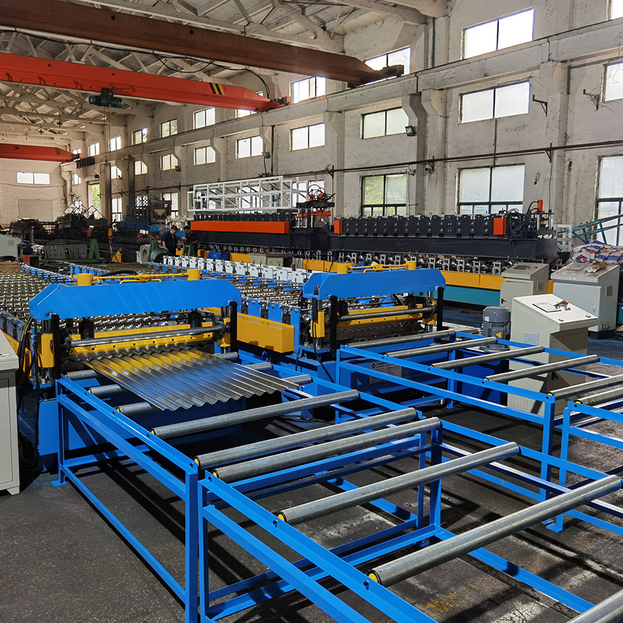 Sheets Roofing Machine Tile Making Machine Corrugated and Trapezoid Roofing Tile Roll Forming Machine Double Layers Metal Steel